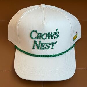 Masters White Cap with Green Embroidery